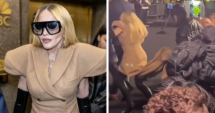 "Take Them Silly Glasses Off": Madonna Stumbles While Arriving Late To New York Fashion Week Show