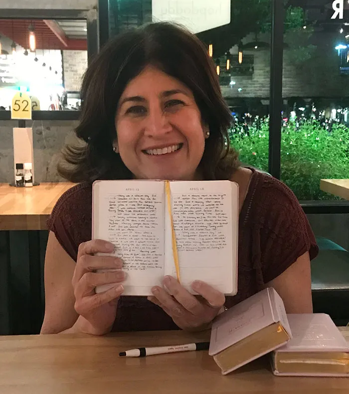 I Asked My Bar Guest What She Was Writing. It Turns Out She Has 3 Daughters, And She Writes 5 Lines A Day To Each Of Them. These Will Be Gifts When They Get Married One Day. Mom Of The Year