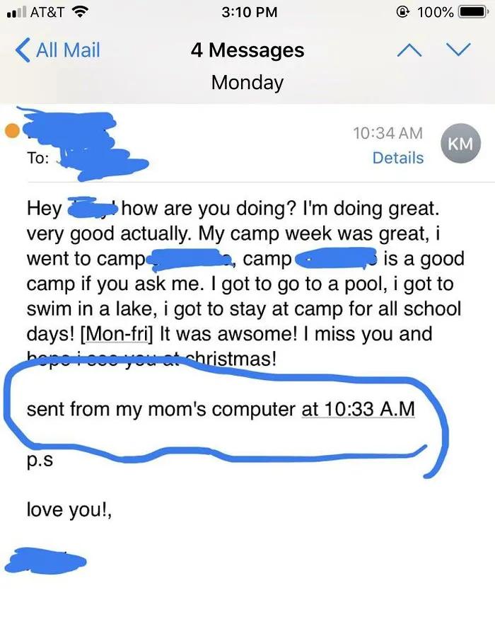 My 8-Year-Old Brother Sends Me Emails From Time To Time. I Don’t Always Remember To Delete The "Sent From My iPhone" Signature. Apparently He Thinks This Is Important Email Etiquette
