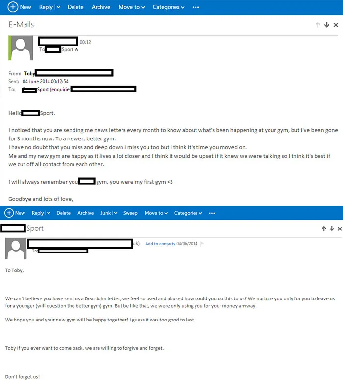 I Sent A Joke Email To My Old Gym Asking Them To Stop Sending Me Monthly Newsletters And Their Response Was Hilarious