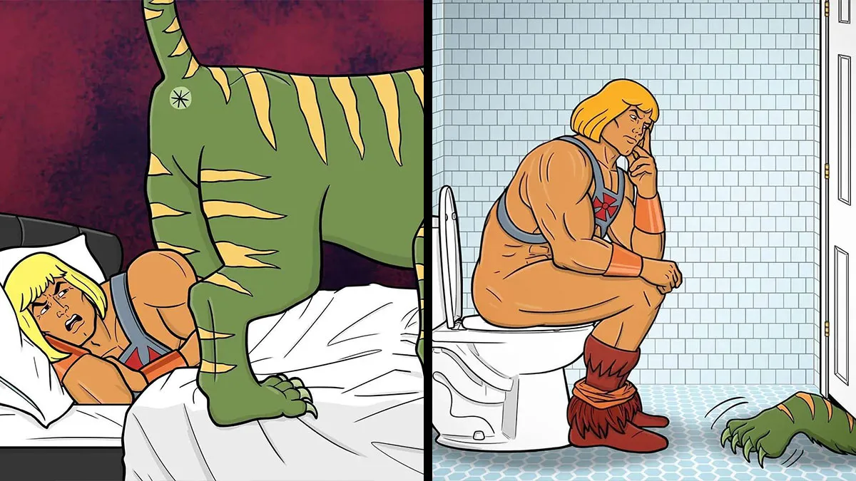 13 Hilarious Illustrations Of He-Man’s Everyday Life With His Battle Cat By Ed Harrington