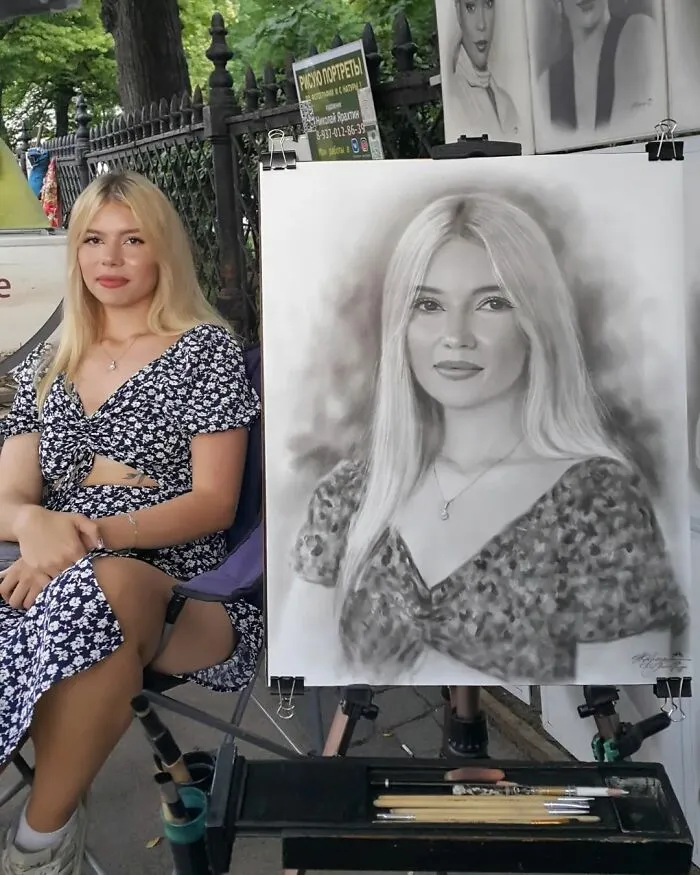 This Street Artist Draws Realistic Portraits That Take Only One Hour To Finish (24 New Pics)