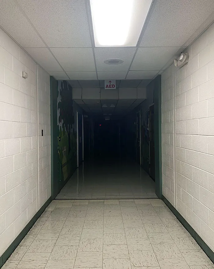 This School Hallway At Night