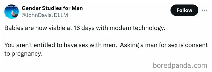 “Asking A Man For Sex Is Consent To Pregnancy”