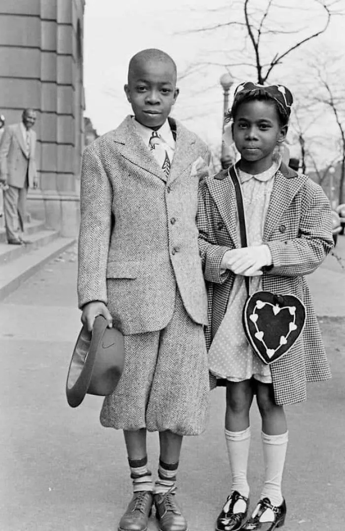 A Lovely Photo Of A Brother And Sister. I Love Their Fashions And Her Purse! Chicago,. 1945