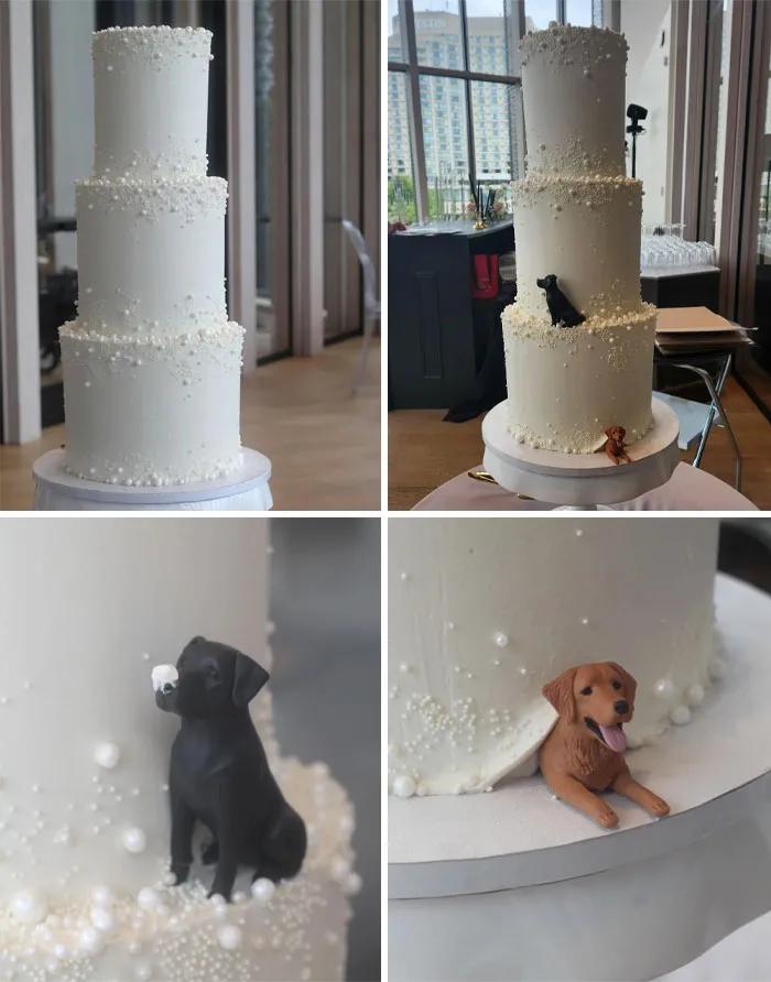 Made A Wedding Cake With A Cute Surprise On The Side!