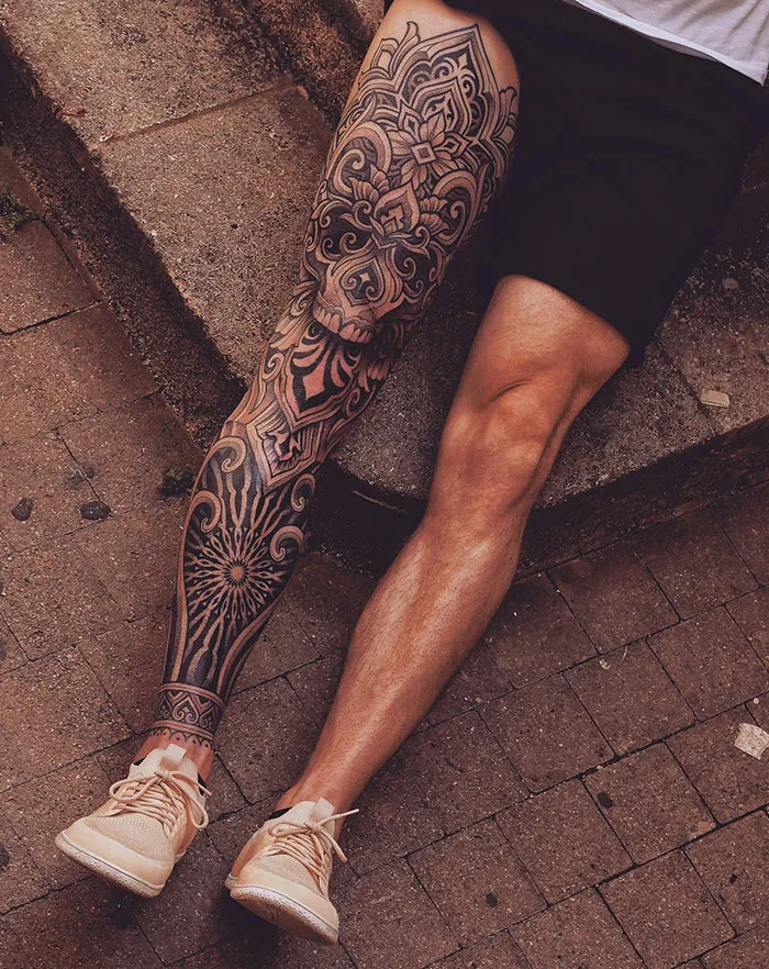 Geometric Ornamental Leg Sleeve