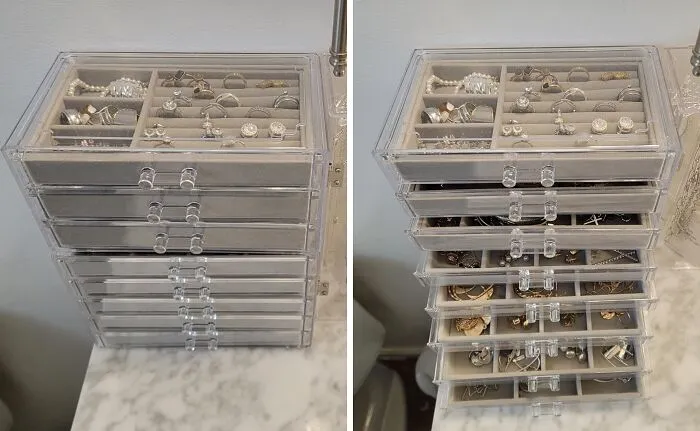 Your Jewelry Collection Is About To Be More Organized Than Your Life! This <a Style="Display:inline;" Href="Https://Www.amazon.com/Procase-Earring-Organizer-Stackable-Adjustable/Dp/B0bzs67qzc?th=1&linkcode=ll1&tag=bpostrich-20&linkid=b7b65b59299b678259d4d2520cd8e2e9&language=en_us&ref_=as_li_ss_tl" Target="_blank"><span Style="Font: Inherit; Color: #d74b1f;"> Earring Holder Organizer</Span> With 5 Drawers And Adjustable Velvet Trays Will Keep Your Earrings, Rings, And Necklaces Tangle-Free And Ready To Shine