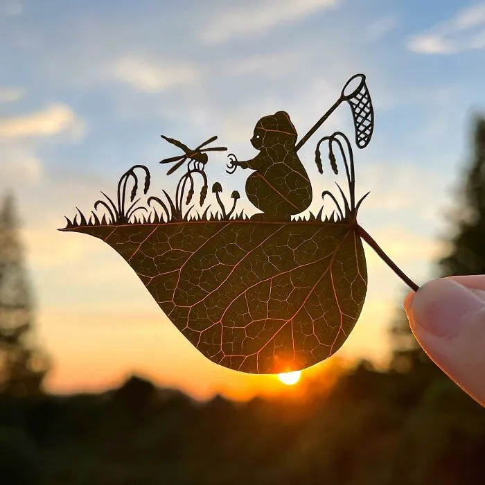Artist Makes Cutout Art From Leaves, Here Are His 80 Recent Works