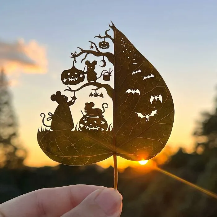 Artist Makes Cutout Art From Leaves, Here Are His 80 Recent Works