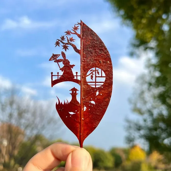 Artist Makes Cutout Art From Leaves, Here Are His 80 Recent Works
