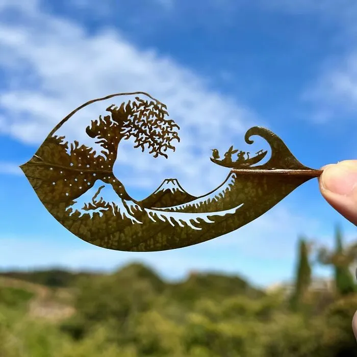 Artist Makes Cutout Art From Leaves, Here Are His 80 Recent Works