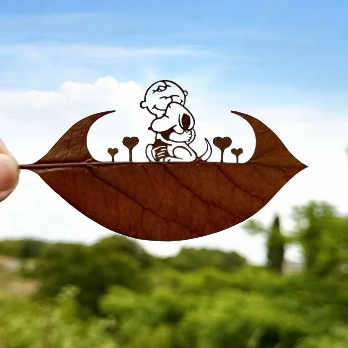 Artist Makes Cutout Art From Leaves, Here Are His 80 Recent Works