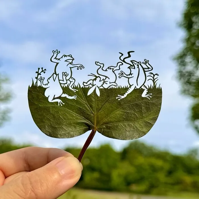 Artist Makes Cutout Art From Leaves, Here Are His 80 Recent Works