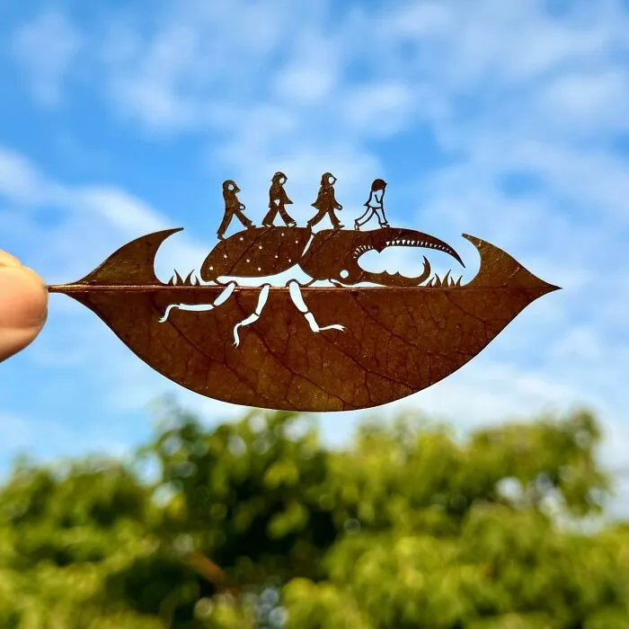 Artist Makes Cutout Art From Leaves, Here Are His 80 Recent Works