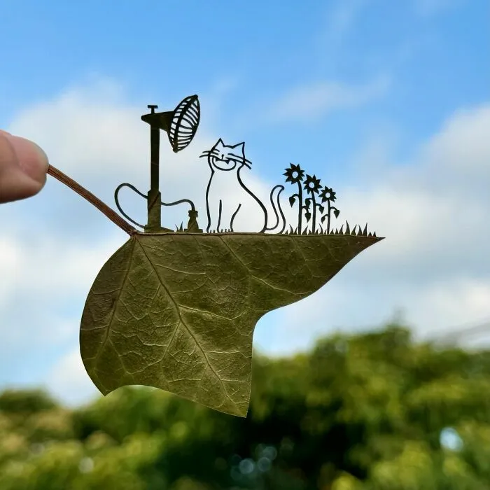 Artist Makes Cutout Art From Leaves, Here Are His 80 Recent Works