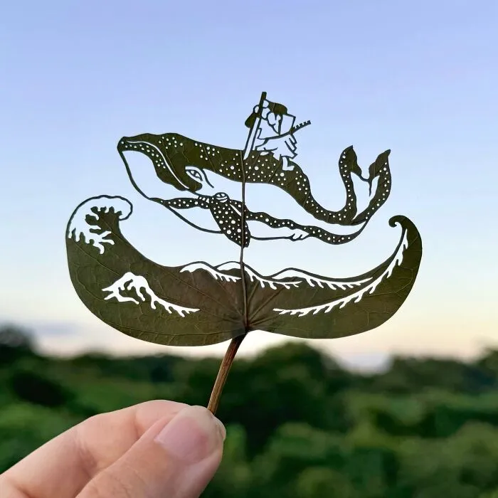 Artist Makes Cutout Art From Leaves, Here Are His 80 Recent Works