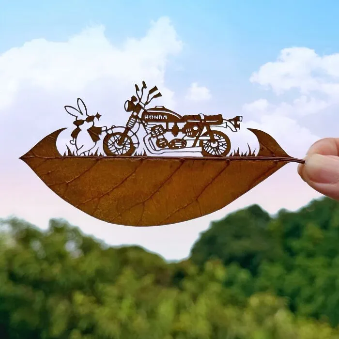 Artist Makes Cutout Art From Leaves, Here Are His 80 Recent Works