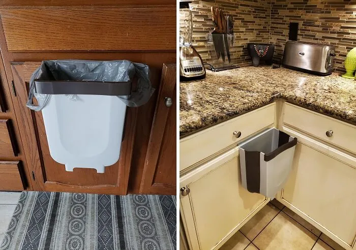 Tiny Trash, Big Impact! This Adorable   <a Style="Display:inline;" Href="Https://Www.amazon.com/Dp/B07ywf7r6t?asc_item-ID=amzn1.ideas.1zbucr8ysghpa&linkcode=ll1&tag=bpdove-20&linkid=5b395dd83301e1f372f0bcaf8e67193d&language=en_us&ref_=as_li_ss_tl" Target="_blank"><span Style="Font: Inherit; Color: #d74b1f;"> Small Hanging Kitchen Trash Can </Span> Is The Ultimate Space-Saving Sidekick - It's Out Of The Way, But Always Ready To Take Out The Trash