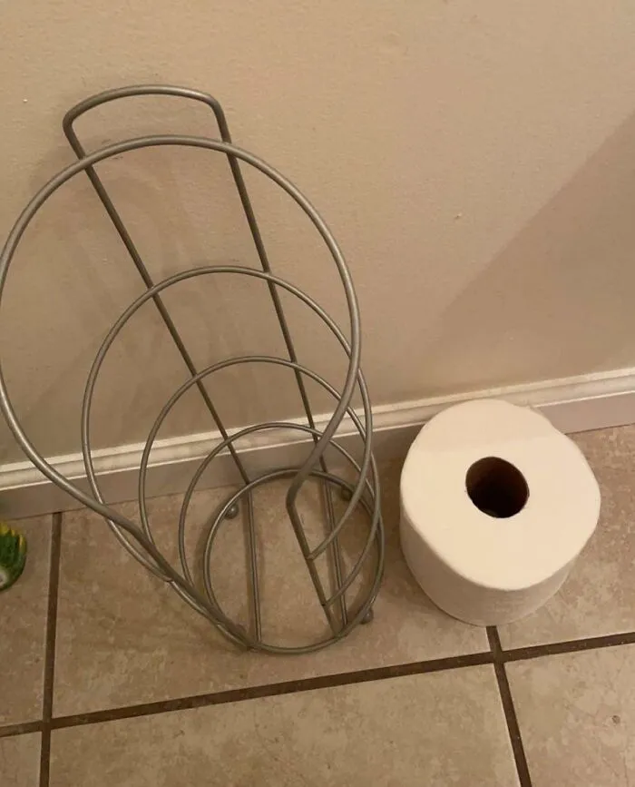 Where The Toilet Paper Goes vs. Where My Husband Chose To Put It