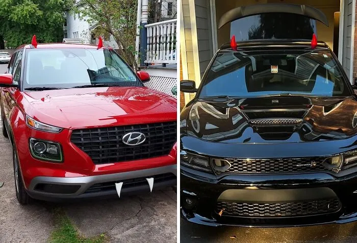 Your Car's Got A Little Devil On Its Shoulder With These   <a Style="Display:inline;" Href="Https://Www.amazon.com/Ygmoner-Roof-Decoration-Bumper-Stickers/Dp/B07pb5943p?ie=utf8&th=1&linkcode=ll1&tag=bpworm-20&linkid=cb5acc6c53069023bbb46bc7dd76f56d&language=en_us&ref_=as_li_ss_tl" Target="_blank"><span Style="Font: Inherit; Color: #d74b1f;"> Tiny Devil Horns </Span>