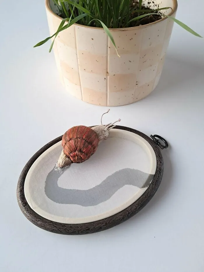 A 3D Snail I Embroidered
