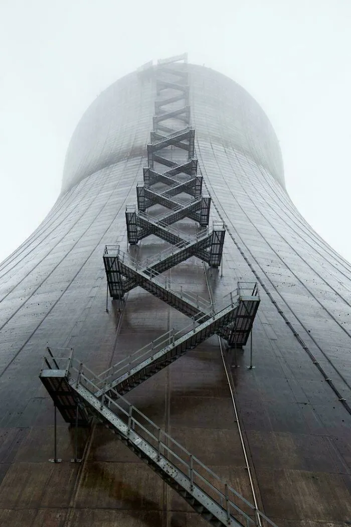 Massive Cooling Tower With Stairs