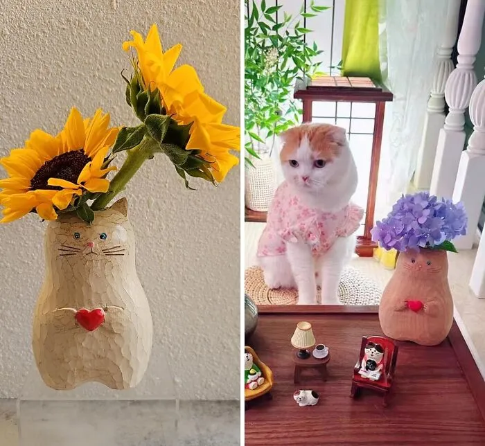 Forget Basic Vases, This One's Got Feline Finesse! This   <a Style="Display:inline;" Href="Https://Www.amazon.com/Fyphjkt-Wood-Cat-Shaped-Vase-Brown/Dp/B0ckr81fk1?crid=289rgqbsn5w51&dib=eyj2ijoimsj9.k6jrjjg7shdhtaa8dmovm_ppfuepnlryrpoh5etx0im1uedde73aadhee395opgxh3wfz5bui4uzl-E_1wmdnjf4op4ybfkskji0ip9adryqnjgy3vedbvtsp9qr9iaik3ncmnpguqqw-Zpdqyjwdulnlzjqirjnwo6sx9ri0zk0erhe5ao00e3yzklfvxz-Ts-Nsqngxjvv_qo2xlxjshz-M1fsazvuqy0vduoh28aeiu_xxhgz1_yv3yohzckkqbgqfsavqfj7-Elp2ojkqebwuefkw79zn94am0dme5g.jwerh4iqnqamiqrcl13la28qflzpjzwuhbfu2kdayro&dib_tag=se&keywords=sustainable+decor&qid=1728301647&sprefix=sustainable+home+decor%2caps%2c293&sr=8-182&linkcode=ll1&tag=bpwolf-20&linkid=0079e3b40325fa8fd261bc14f1b992a9&language=en_us&ref_=as_li_ss_tl" Target="_blank"><span Style="Font: Inherit; Color: #d74b1f;"> Wooden Vase</Span> Is The Purr-Fect Way To Display Your Favorite Blooms 