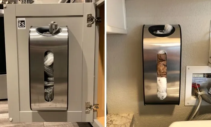 Plastic Bag Pandemonium In Your Pantry? This <a Style="Display:inline;" Href="Https://Www.amazon.com/Gp/Product/B007zf638g?ie=utf8&th=1&linkcode=ll1&tag=bppig-20&linkid=50b841cbfcdc06d50ec82f7165b6d9d4&language=en_us&ref_=as_li_ss_tl" Target="_blank"><span Style="Font: Inherit; Color: #d74b1f;"> Wall Mount Grocery Bag Dispenser</Span> Will Tame The Chaos And Have Your Bags Lined Up Like Obedient Soldiers