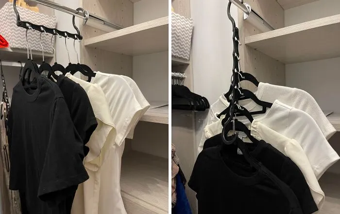Double Your Closet Space Without Having To Purge Your Extensive Collection Of Questionable Fashion Choices With These <a Style="Display:inline;" Href="Https://Www.amazon.com/Gp/Product/B018jmmclu?ie=utf8&th=1&linkcode=ll1&tag=bppig-20&linkid=124ffa2dc2e3ef58d07fcf623ec259e6&language=en_us&ref_=as_li_ss_tl" Target="_blank"><span Style="Font: Inherit; Color: #d74b1f;"> Magic Space Saving Hangers </Span>