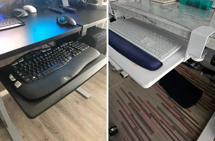 Say 'Goodbye' To Cramped Workspaces And 'Hello' To A Desk Setup That's As Comfy As Your Couch! This <a Style="Display:inline;" Href="Https://Www.amazon.com/Gp/Product/B01bso9k7k?ie=utf8&th=1&linkcode=ll1&tag=bppig-20&linkid=80632d7cd6dfb9d0d5eef667c24a4fc3&language=en_us&ref_=as_li_ss_tl" Target="_blank"><span Style="Font: Inherit; Color: #d74b1f;"> Retractable Keyboard Tray</Span> Slides In And Out, So You Can Maximize Your Desk Space