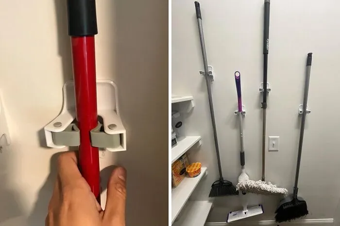 These Clever <a Style="Display:inline;" Href="Https://Www.amazon.com/Dp/B01g1y42h0?asc_item-ID=amzn1.ideas.3sh3zi2m0un8i&th=1&linkcode=ll1&tag=bpboar-20&linkid=44636a6d960311d577d3e9f2a11804a2&language=en_us&ref_=as_li_ss_tl" Target="_blank"><span Style="Font: Inherit; Color: #d74b1f;"> Mount Broom And Mop Grippers </Span> Keep Your Cleaning Tools Tidy And Within Reach - No More Messy Closets Or Lost Handles