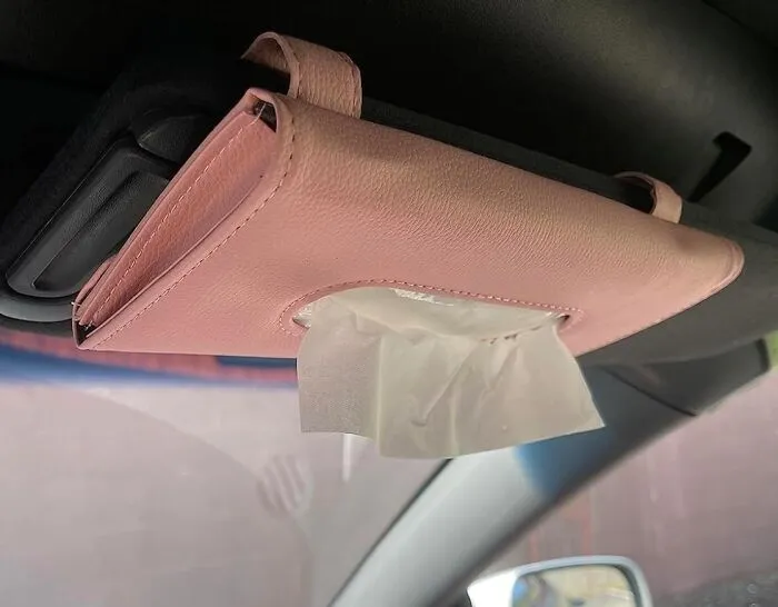 Tissue Your Way To Tidy Driving With The Handy <a Style="Display:inline;" Href="Https://Www.amazon.com/Fredysu-Tissue-Backseat-Premium-Vehicle/Dp/B07vk32bnl?ie=utf8&th=1&linkcode=ll1&tag=bpantelope-20&linkid=5b446402e437305a6ef2b0b1875b122b&language=en_us&ref_=as_li_ss_tl" Target="_blank"><span Style="Font: Inherit; Color: #d74b1f;"> Leather Tissue Holder For Your Visor </Span>