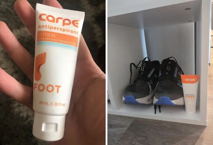Foot Odor Got Your Shoes Smelling Like A Locker Room? This   <a Style="Display:inline;" Href="Https://Www.amazon.com/Dp/B019e8h5tc?ascsubtag=7638669%2c12%2c28%2cd%2c0%2c0%2c0%2c900%3a2%3b974%3a3%3b1125%3a1%3b1338%3a1%3b1352%3a1%2c44414754%2c0%2c0&th=1%25252c0%252c0%2c0&aa_adgroupid=wyrd_09fdf21793941b3_3&aa_campaignid=wyrd_9ec4f85adf1f9b1_3&maas=maas_adg_api_585940413374448813_static_9_218&aa_creativeid=wyrd_63d65b43a22b8fb_3&btn_ref=srctok-9d13874b0abe7ca3&linkcode=ll1&tag=bpmonkey-20&linkid=a5dd1259bbc85cf4a7aa68a3b76d08fd&language=en_us&ref_=as_li_ss_tl" Target="_blank"><span Style="Font: Inherit; Color: #d74b1f;"> Antiperspirant Foot Lotion </Span> Will Neutralize Those Funky Smells And Keep Your Feet Feeling Fresh, Even After A Marathon (Or A Marathon Shopping Spree)