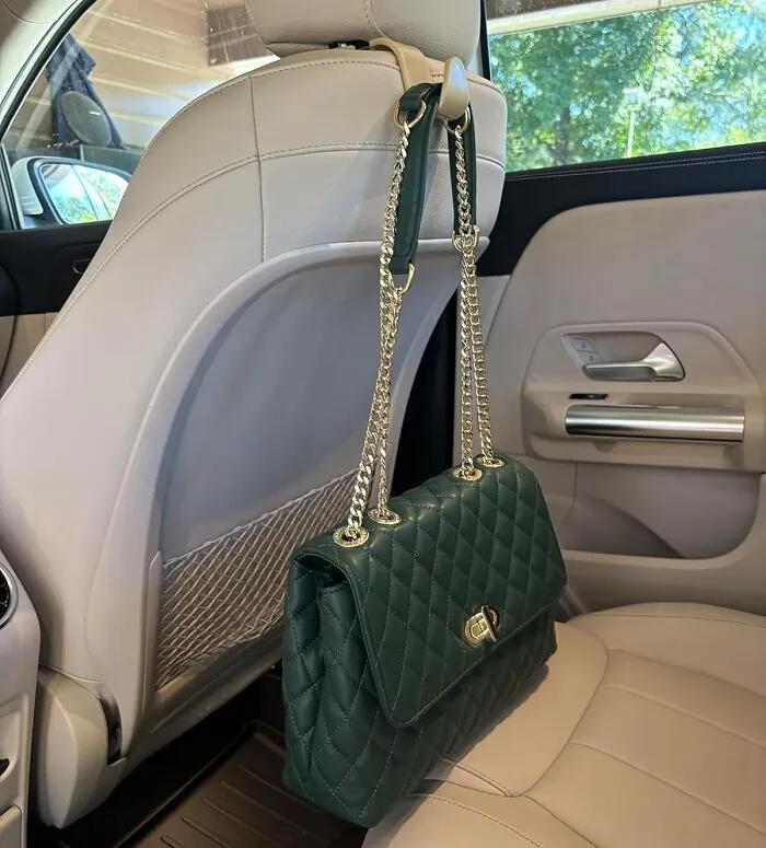 Your Backseat's About To Be More Organized Than Your Closet! These <a Style="Display:inline;" Href="Https://Www.amazon.com/Amooca-Headrest-Organizer-Uiversal-Universal/Dp/B07sgbr7t8?ie=utf8&th=1&linkcode=ll1&tag=bpbobcat-20&linkid=d1be8c16f41c08d0d09251e3e458c47c&language=en_us&ref_=as_li_ss_tl" Target="_blank"><span Style="Font: Inherit; Color: #d74b1f;"> Car Headrest Hooks</Span> Will Have Your Purses, Bags, And Groceries Hanging In Perfect Harmony