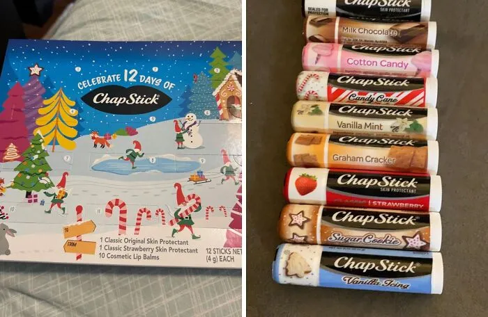 Pucker Up For A Festive Treat With The   <a Style="Display:inline;" Href="Https://Www.amazon.com/Chapstick-Days-Holiday-Advent-Calendar/Dp/B0cdh5v3gx?crid=1jeemzniqw5wu&dib=eyj2ijoimsj9.aa2wpyzxiehbpzxg6ezwu2sjo8ukz8mctvh0lrqeccragjx-Eqa5yltw9k1msqlwdcz32r6o9phndbtkokw5niinoqmp8dpaalfdgcag7amvecp3hh68g7zqf11miq5v2b0xrg1eefpntypsr0ewkfbbb5ogbofvfey1vkvl3s7vht8uiux8hpnkjbrppoeu1h6d6uxxs7td5tforhc2u55-Tyst0umvdnjttynjm4esomnnljzirguqntaucsi-Jjoffts-Ybdqi1upxndprcih_hcdrdffw4qr7g7mjrg.0ronvuhviy6tupw_wrwi7hwhuqf0uzzdeaupxo0jhqa&dib_tag=se&keywords=advent%2bcalendar%2b2024&qid=1729231905&rdc=1&sprefix=adven%2b%2caps%2c258&sr=8-28&th=1&linkcode=ll1&tag=bpbear-20&linkid=103df114df20bc72a03e3a2d01e69853&language=en_us&ref_=as_li_ss_tl" Target="_blank"><span Style="Font: Inherit; Color: #d74b1f;"> Chapstick 12 Days Of Holiday Advent Calendar </Span> - A Dozen Days Of Soft, Smooth, And Deliciously Flavored Lip Balms To Keep Your Lips Merry And Bright Throughout The Holiday Season