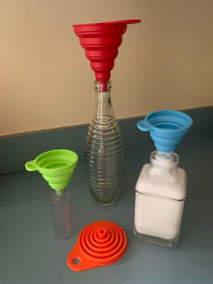 Your Kitchen's About To Get A Whole Lot More Fun-Nel! This   <a Style="Display:inline;" Href="Https://Www.amazon.com/Kongnai-Silicone-Collapsible-Foldable-Transfer/Dp/B0796rl27b?ie=utf8&linkcode=ll1&tag=bpsparrow-20&linkid=745eb399cd9991066932e9818eace9cf&language=en_us&ref_=as_li_ss_tl" Target="_blank"><span Style="Font: Inherit; Color: #d74b1f;">4-Pack Of Funnels</Span> Will Have You Pouring Like A Pro