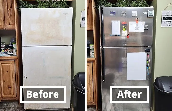 Give Your Appliances A High-End Makeover With The <a Style="Display:inline;" Href="Https://Www.amazon.com/Livelynine-Decorative-Countertops-Dishwasher-Refrigerator/Dp/B07qqb3w2g?ie=utf8&th=1&linkcode=ll1&tag=bpfig-20&linkid=91b64205d9731f01ea744177e10400ae&language=en_us&ref_=as_li_ss_tl" Target="_blank"><span Style="Font: Inherit; Color: #d74b1f;"> Brushed Nickel Peel And Stick Wallpaper</Span>, A Quick And Easy Way To Update Your Appliance Finishes And Hide Unsightly Scratches And Dings