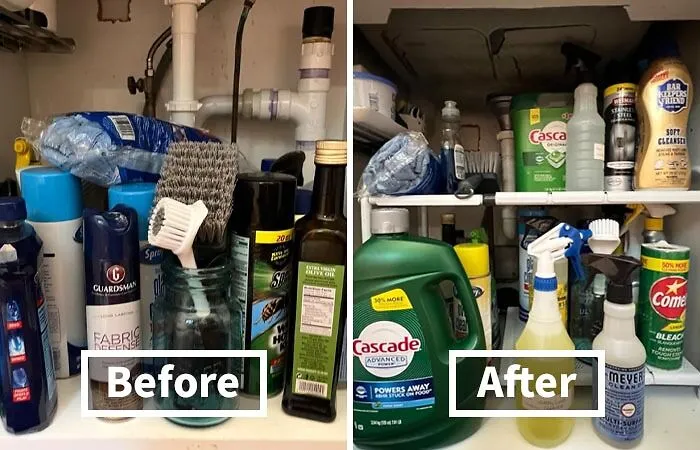 Finally Tame The Clutter Under Your Sink With This Efficient <a Style="Display:inline;" Href="Https://Www.amazon.com/Simplehouseware-Expandable-Organizer-Silver-Expand/Dp/B01lwx3p9o?ie=utf8&th=1&linkcode=ll1&tag=bpfig-20&linkid=bf415e8350a5cc4b9bbdd138e8536d6d&language=en_us&ref_=as_li_ss_tl" Target="_blank"><span Style="Font: Inherit; Color: #d74b1f;"> Under Sink Organiser</Span>