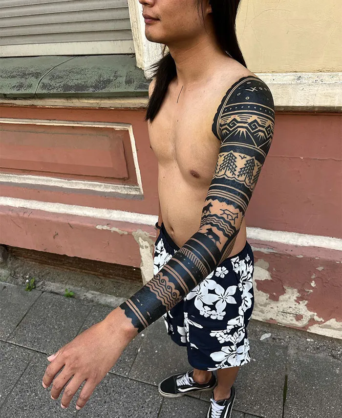 Tribal Blackwork Full Sleeve
