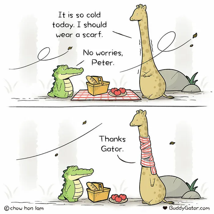 30 Uplifting Comics About Buddy Gator, The Caring Alligator, By Chow Hon Lam (New Pics)