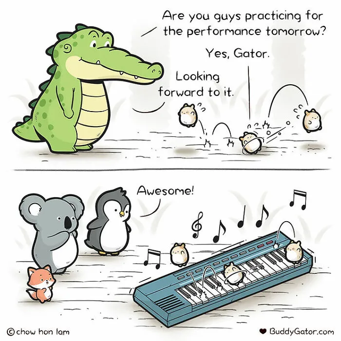 30 Uplifting Comics About Buddy Gator, The Caring Alligator, By Chow Hon Lam (New Pics)
