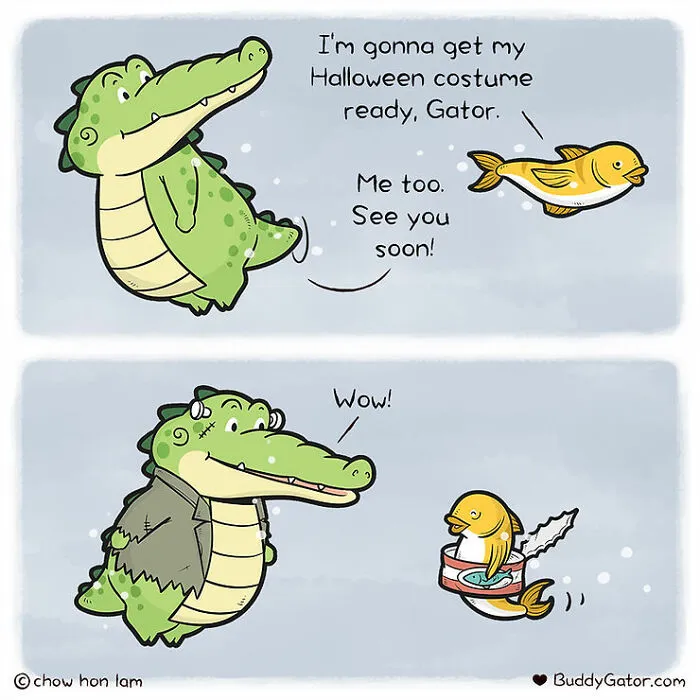 30 Uplifting Comics About Buddy Gator, The Caring Alligator, By Chow Hon Lam (New Pics)