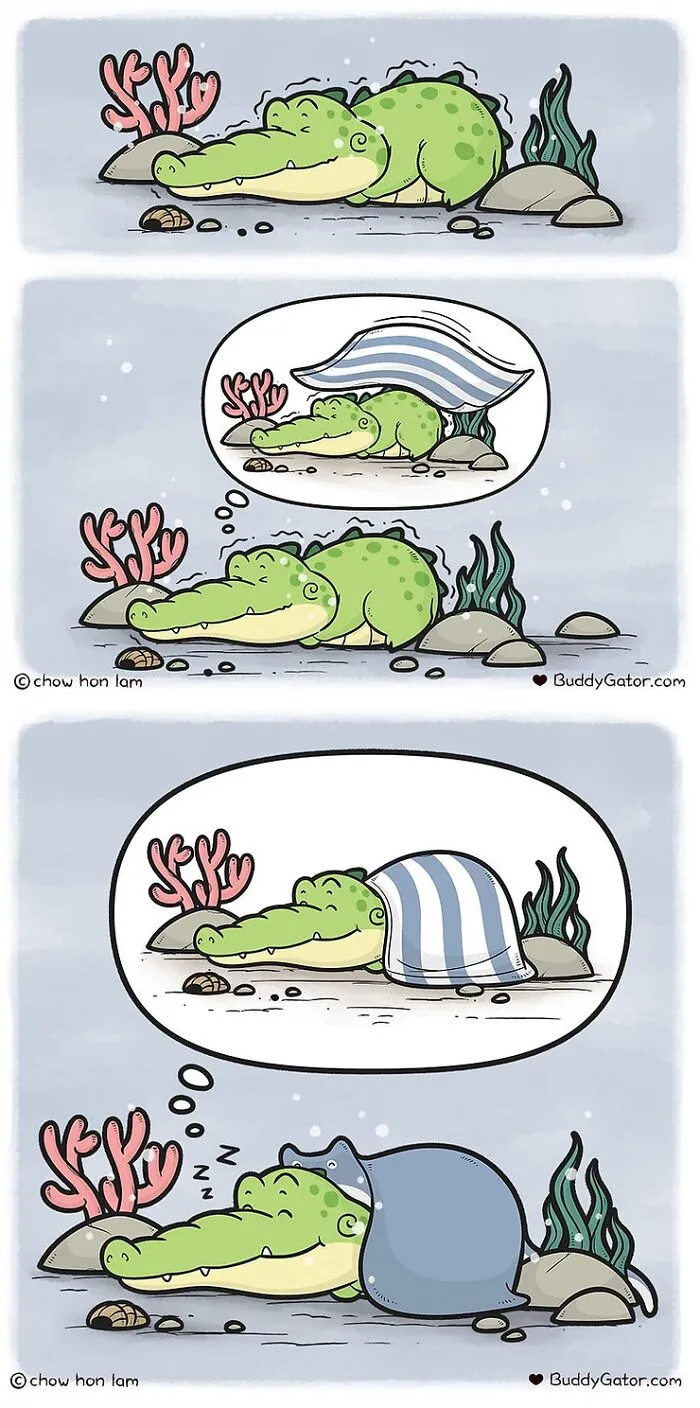 30 Uplifting Comics About Buddy Gator, The Caring Alligator, By Chow Hon Lam (New Pics)
