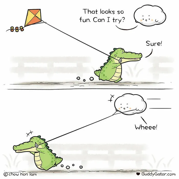 30 Uplifting Comics About Buddy Gator, The Caring Alligator, By Chow Hon Lam (New Pics)