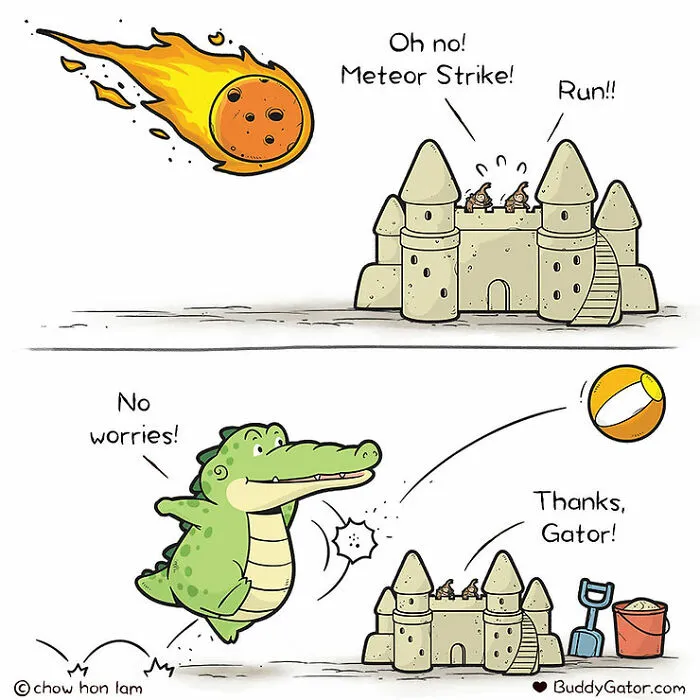 30 Uplifting Comics About Buddy Gator, The Caring Alligator, By Chow Hon Lam (New Pics)