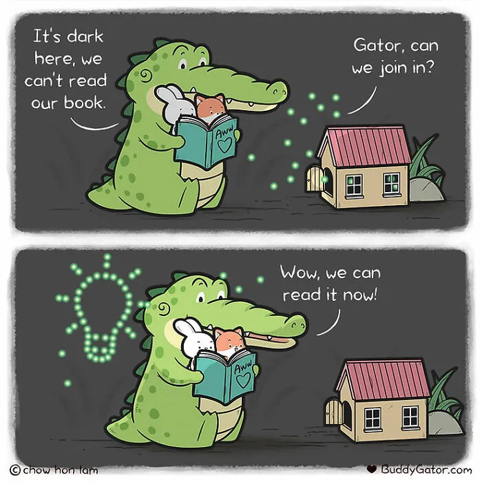 30 Uplifting Comics About Buddy Gator, The Caring Alligator, By Chow Hon Lam (New Pics)
