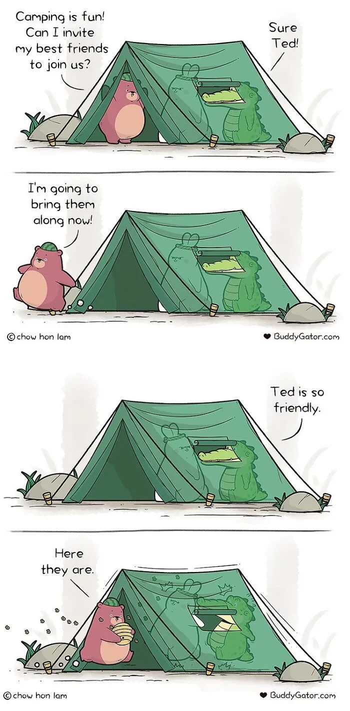 30 Uplifting Comics About Buddy Gator, The Caring Alligator, By Chow Hon Lam (New Pics)