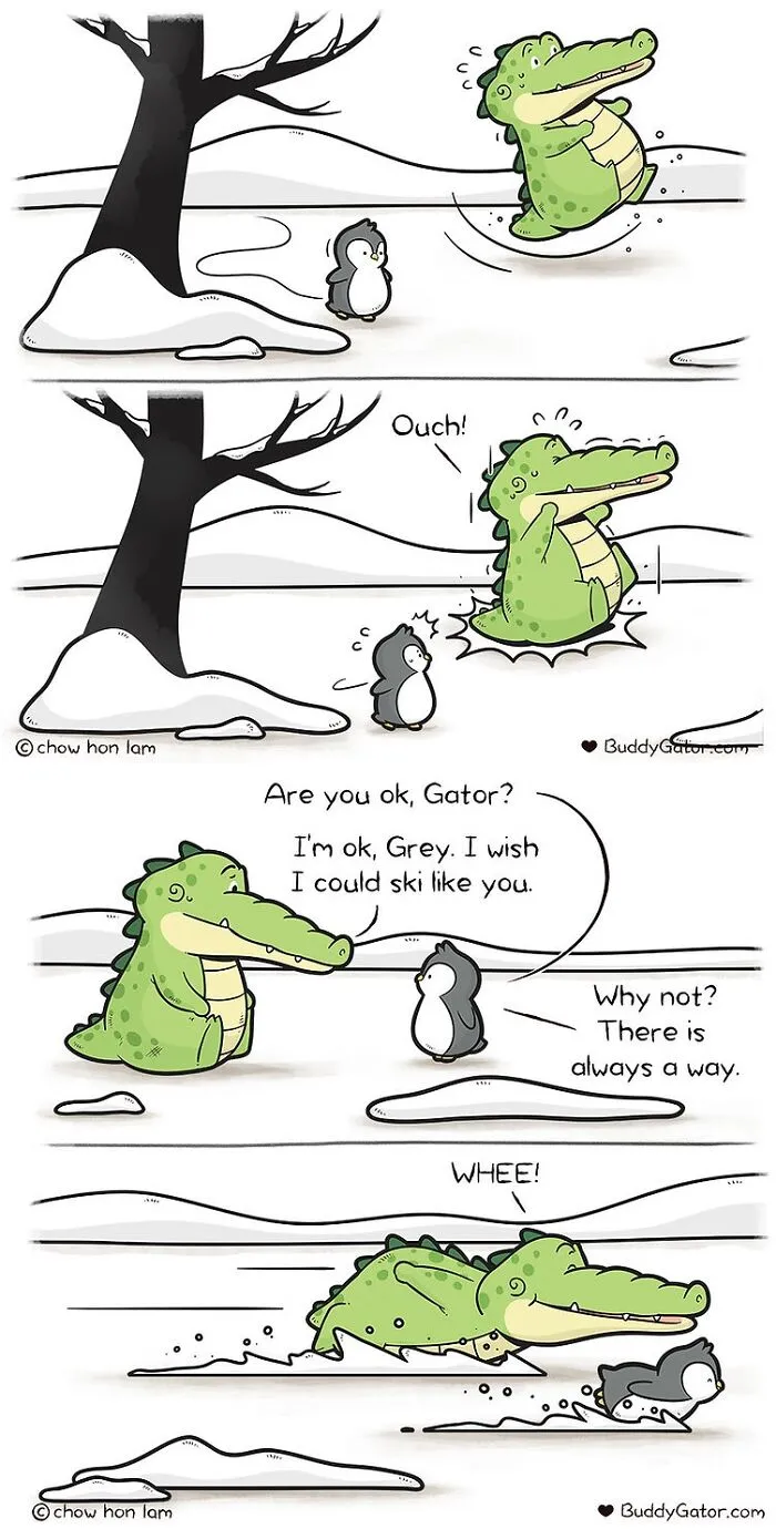 30 Uplifting Comics About Buddy Gator, The Caring Alligator, By Chow Hon Lam (New Pics)