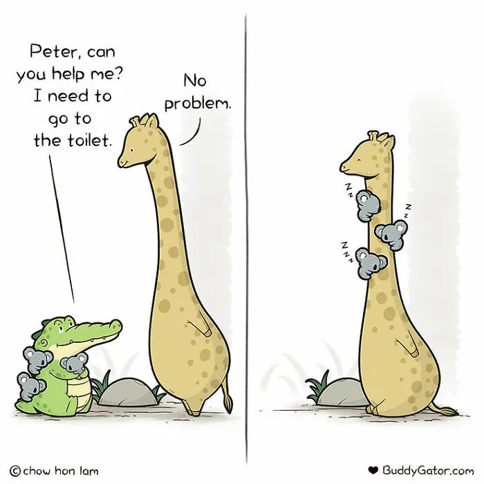 30 Uplifting Comics About Buddy Gator, The Caring Alligator, By Chow Hon Lam (New Pics)